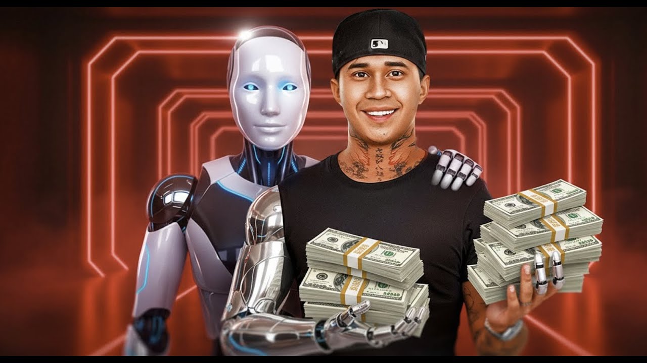 Un homme souriant aux côtés d’un robot, symbolisant les formations business 2025 et l’impact de l’intelligence artificielle sur le succès en ligne avec le Sirius Circle.