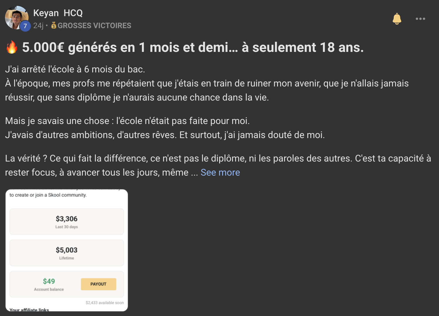 Jeune entrepreneur prouvant qu’il est possible de gagner de l argent avec l affiliation à 18 ans.