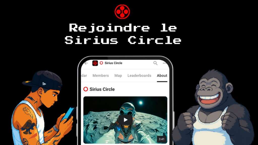 Visuel représentant le Sirius Circle, une communauté de formation IA et business en ligne pour créer des revenus automatisés en 2025
