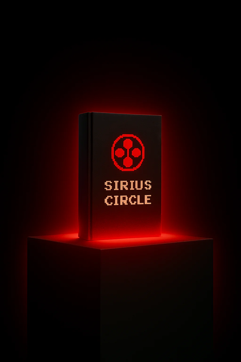 Image d’un livre noir et rouge représentant le Sirius Circle, une formation business innovante et puissante en 2025.